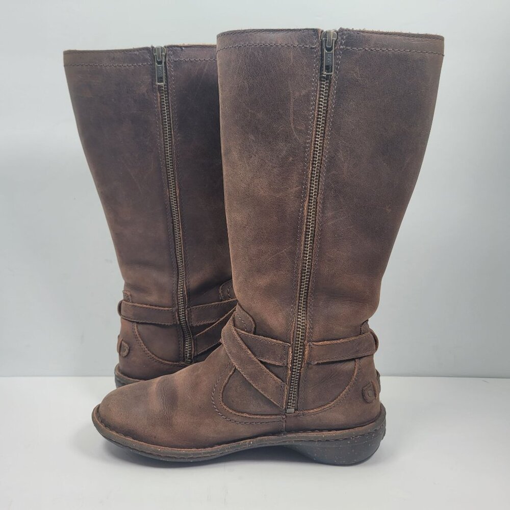 UGG Rosen Women's Brown Leather Riding Lined Winter Boots S/N1005450 US Size 6 - Picture 6 of 11